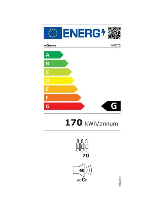 Vinoteca mQuvée WineKeeper 70D Stainless – 70 Botellas, Doble Zona