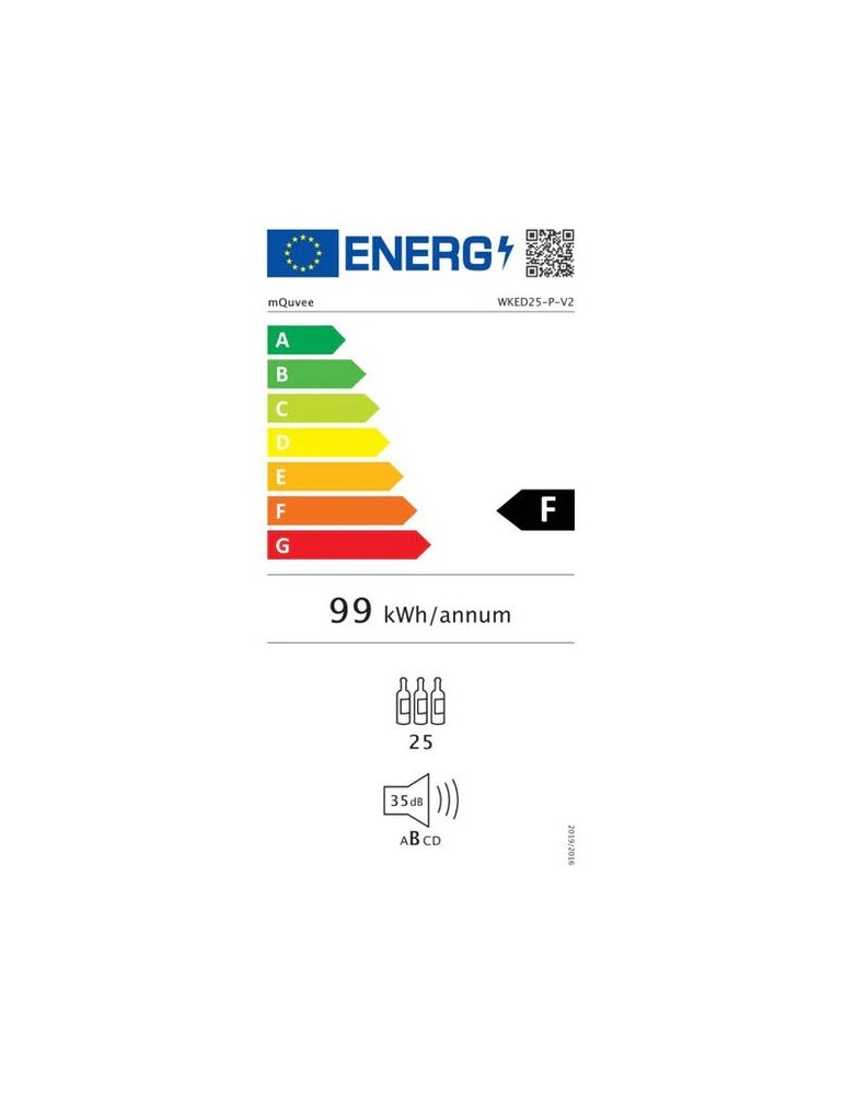 Vinoteca mQuvée WineKeeper 25D Push/Pull – 25 Botellas, Doble Zona