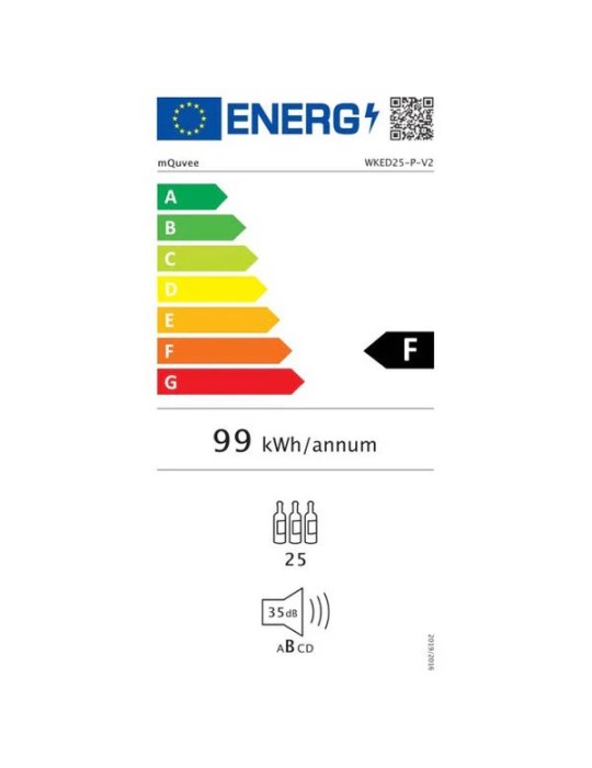 Vinoteca mQuvée WineKeeper 25D Push/Pull – 25 Botellas, Doble Zona