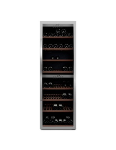 Vinoteca mQuvée WineExpert 180 Stainless – 180 botellas, doble zona, libre instalación
