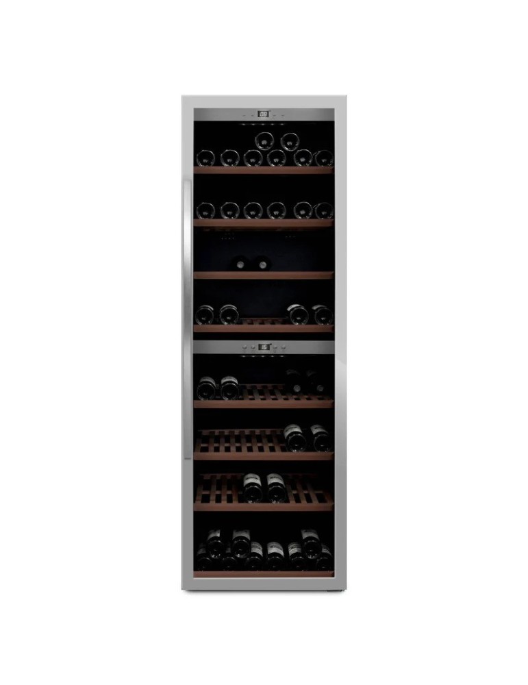 Vinoteca mQuvée WineExpert 180 Stainless – 180 botellas, doble zona, libre instalación