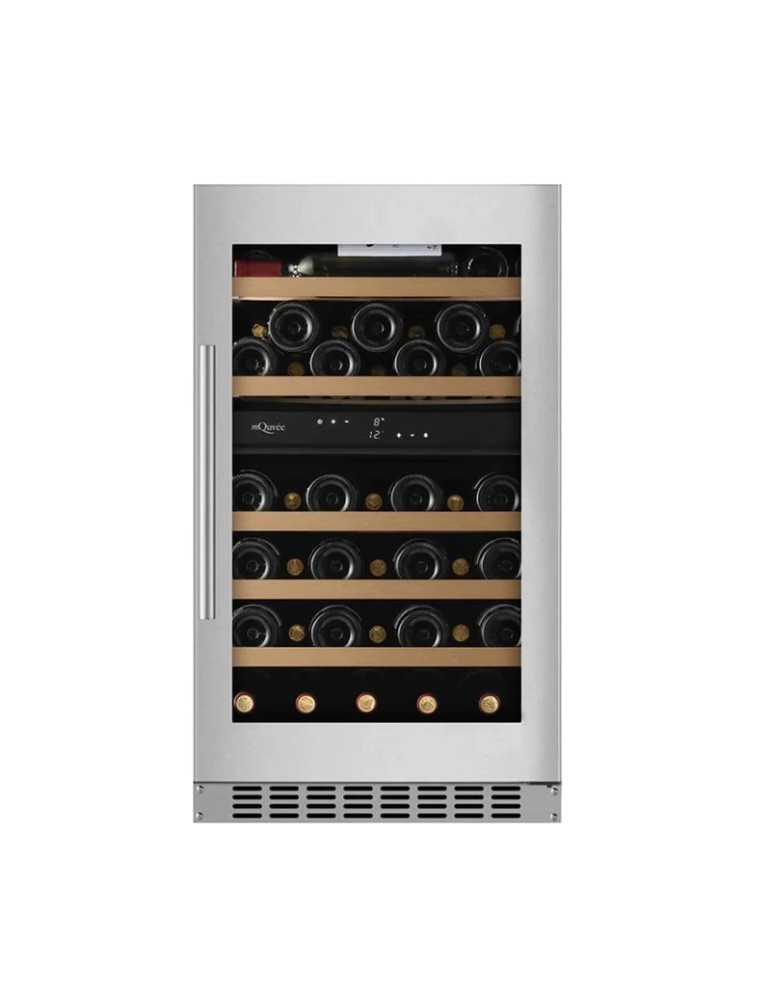 Vinoteca mQuvée WineCave 800 50D Fullglass Stainless – 46 botellas, doble zona