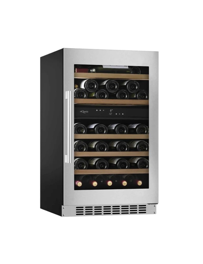 Vinoteca mQuvée WineCave 800 50D Fullglass Stainless – 46 botellas, doble zona