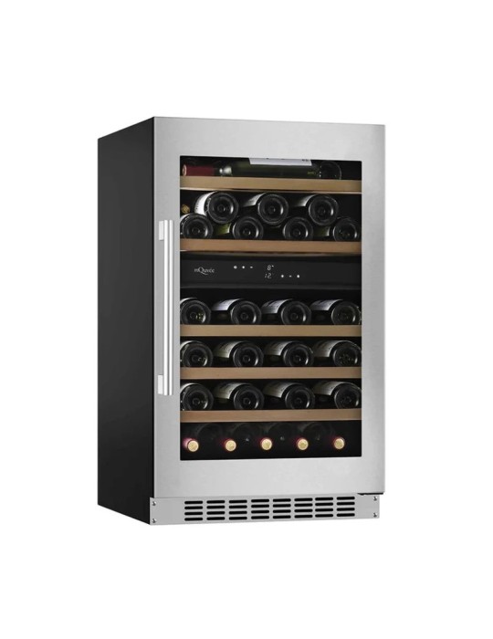 Vinoteca mQuvée WineCave 800 50D Fullglass Stainless – 46 botellas, doble zona