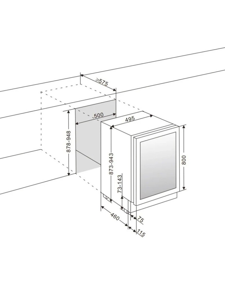 Vinoteca mQuvée WineCave 800 50D Fullglass Stainless – 46 botellas, doble zona