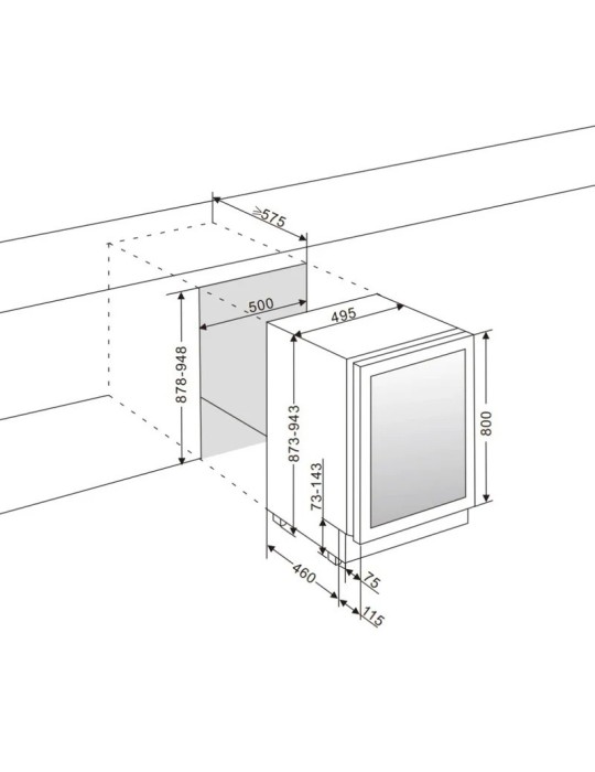 Vinoteca mQuvée WineCave 800 50D Fullglass Stainless – 46 botellas, doble zona
