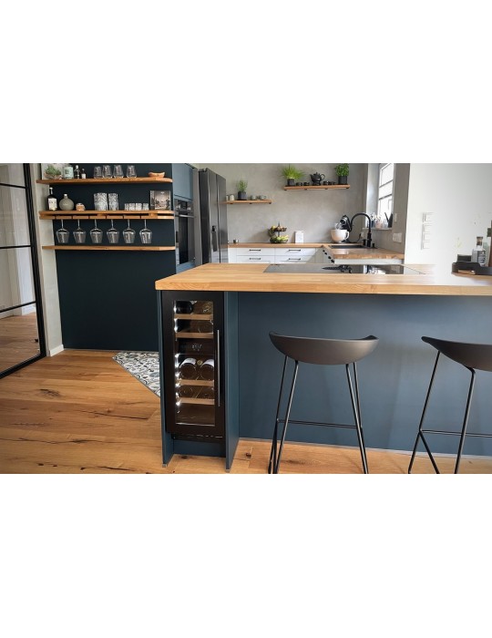 Vinoteca mQuvée WineCave 800 30D Fullglass Black – 19 botellas, doble zona