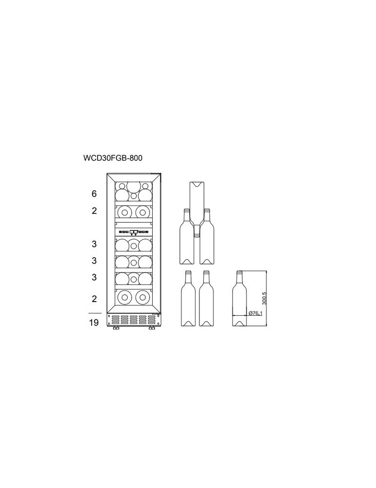 Vinoteca mQuvée WineCave 800 30D Fullglass Stainless – 19 botellas, doble zona