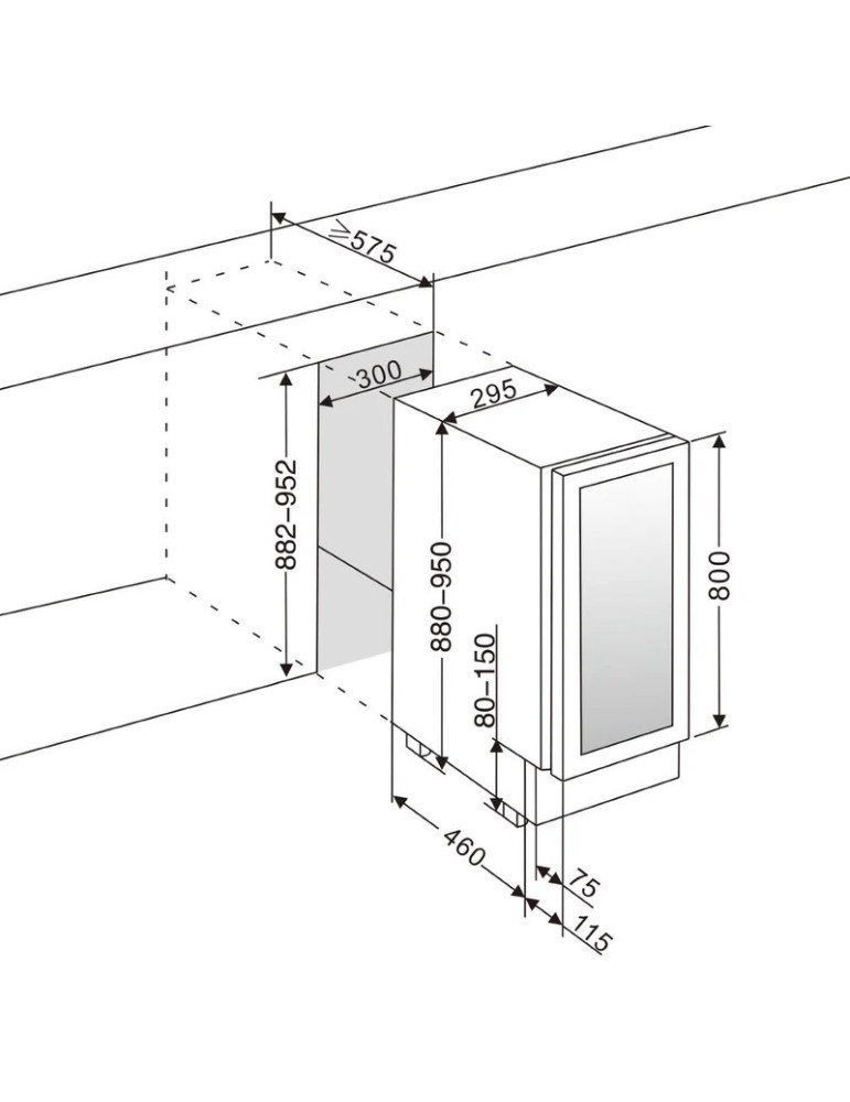 Vinoteca mQuvée WineCave 800 30D Fullglass Stainless – 19 botellas, doble zona
