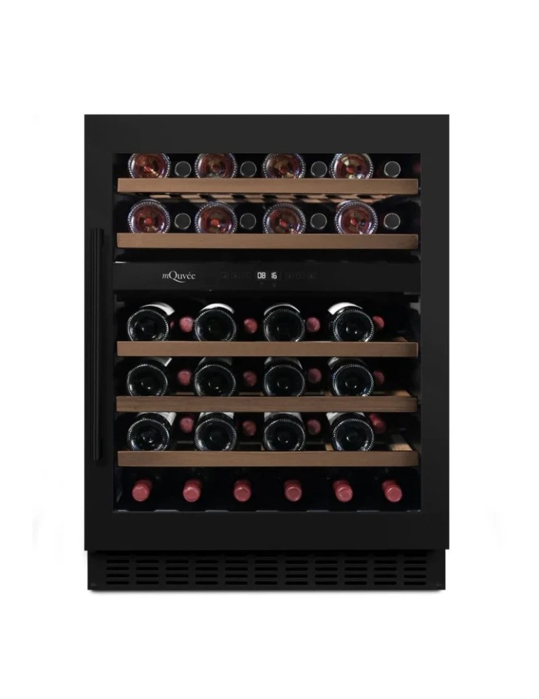 Vinoteca encastrable mQuvée WineCave 780 60D Anthracite Black – 45 botellas, 2 zonas