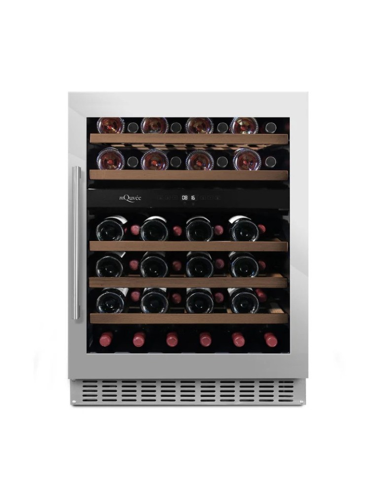 Vinoteca encastrable mQuvée WineCave 780 60D Stainless – 45 botellas, 2 zonas