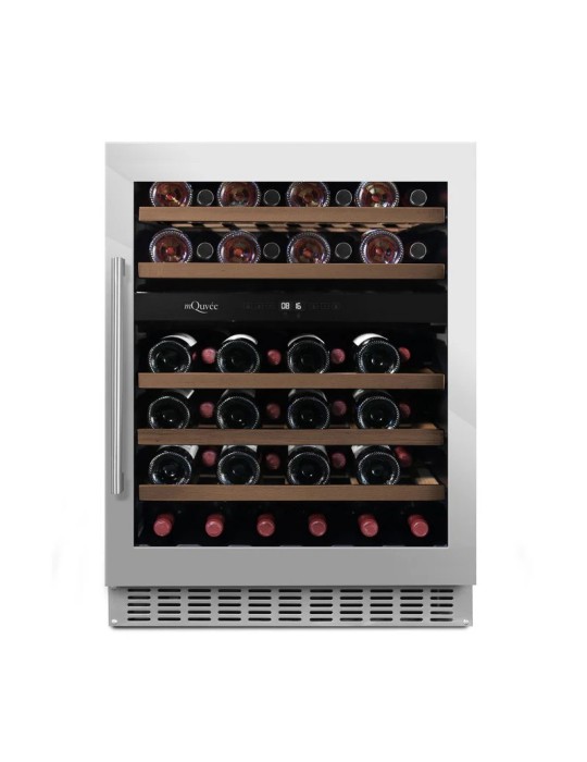 Vinoteca encastrable mQuvée WineCave 780 60D Stainless – 45 botellas, 2 zonas