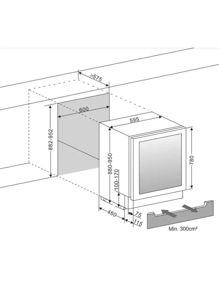 Vinoteca encastrable mQuvée WineCave 780 60D Stainless – 45 botellas, 2 zonas