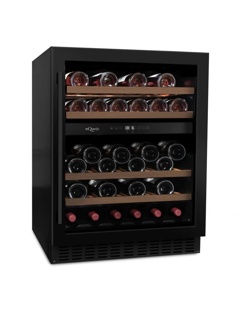 Vinoteca mQuvée WineCave 700 60D Anthracite Black – 45 botellas, 2 zonas
