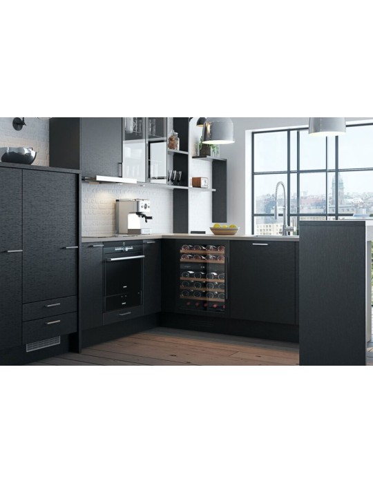 Vinoteca mQuvée WineCave 700 60D Anthracite Black – 45 botellas, 2 zonas