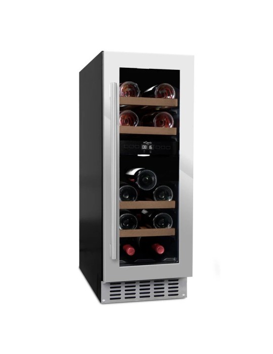 Vinoteca mQuvée WineCave 700 30D Stainless – 16 botellas, 2 zonas, 30 cm