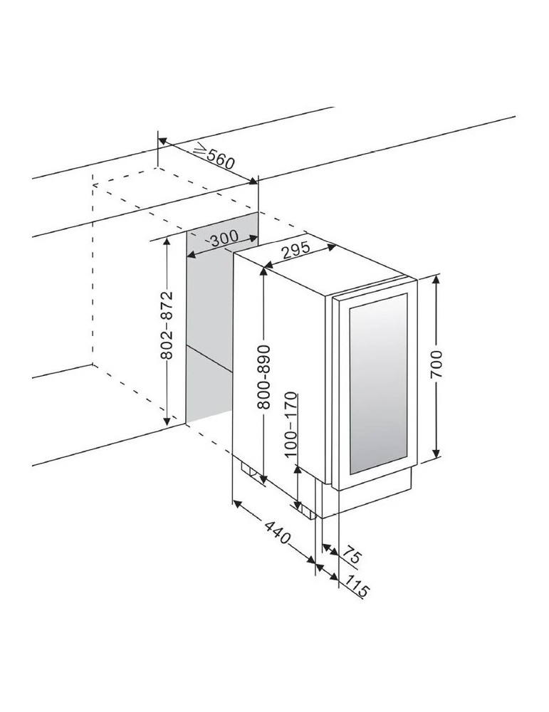 Vinoteca mQuvée WineCave 700 30D Stainless – 16 botellas, 2 zonas, 30 cm