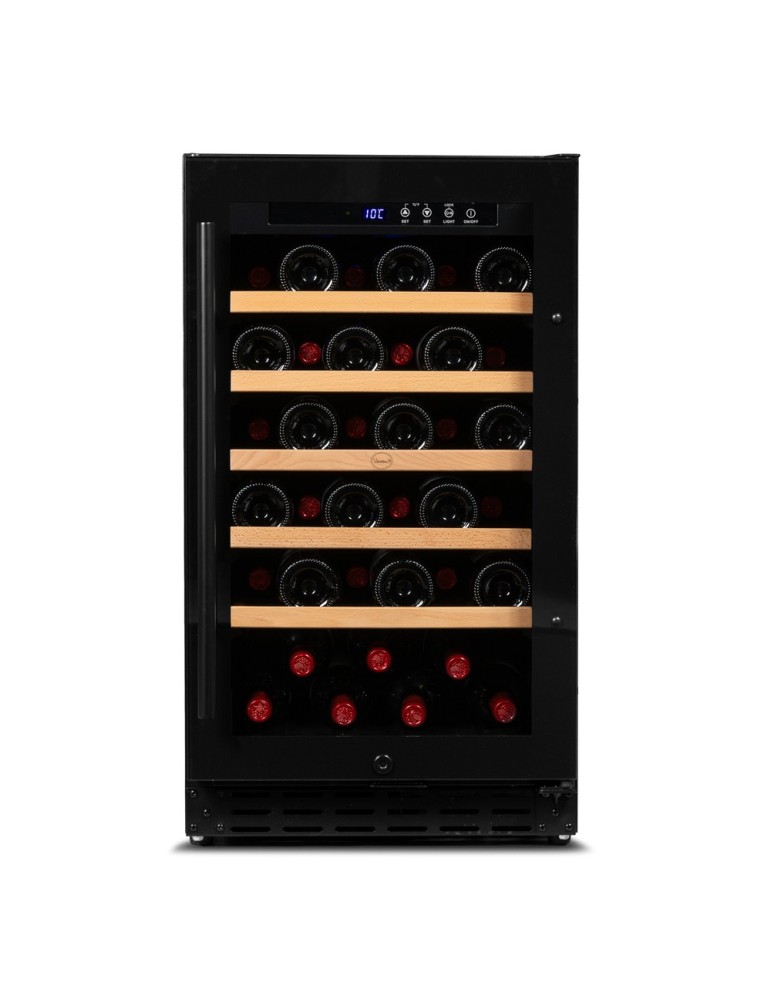 Vinoteca Vinobox 40GC 1T Full Glass Negra – 37 Botellas, 1 Zona de Temperatura