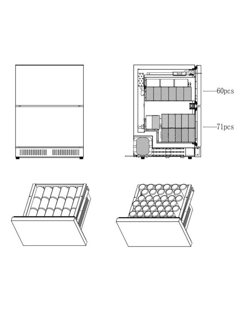 Refrigerador de bebidas Cavin Outdoor Collection 51D Stainless – 92 L, Exterior, Acero Inoxidable