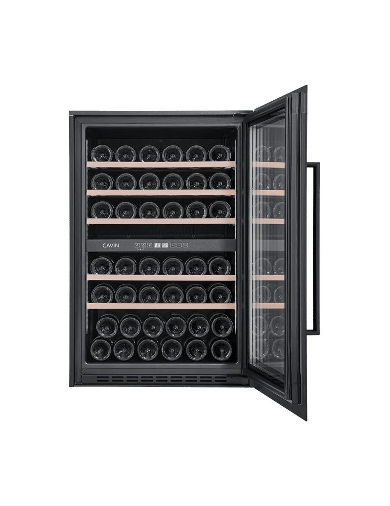 Vinoteca Cavin Scandinavian Collection 90 Fullglass Black – 42 Botellas, 2 Zonas de Temperatura