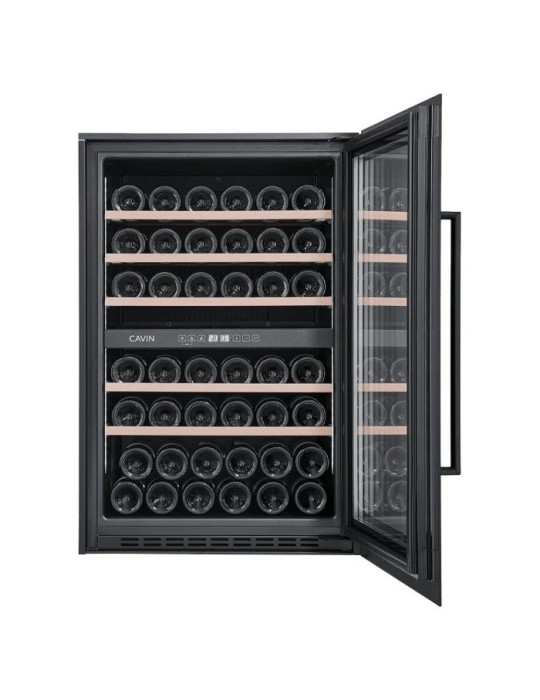 Vinoteca Cavin Scandinavian Collection 90 Fullglass Black – 42 Botellas, 2 Zonas de Temperatura