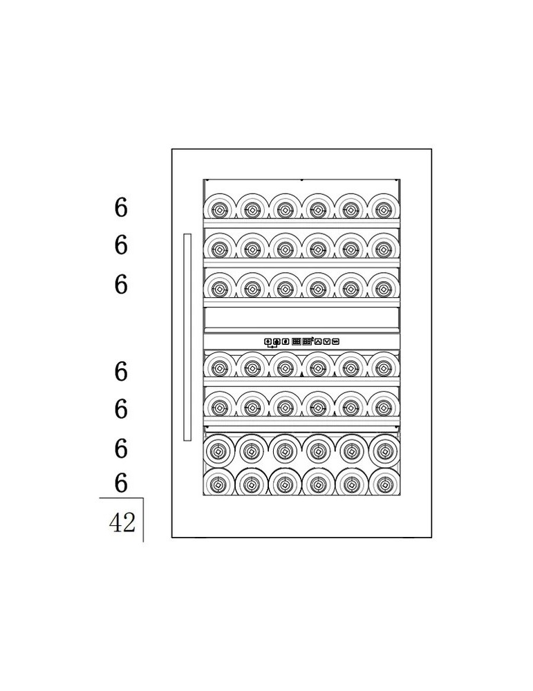 Vinoteca Cavin Scandinavian Collection 90 Fullglass Black – 42 Botellas, 2 Zonas de Temperatura
