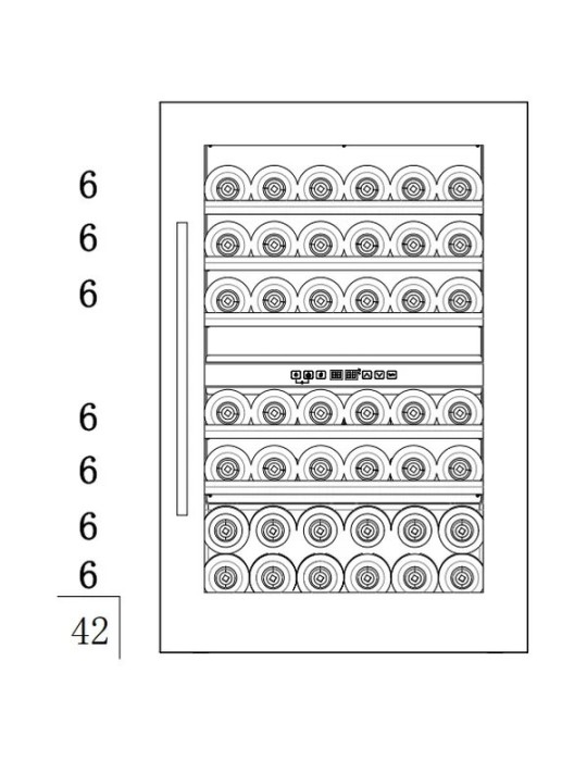 Vinoteca Cavin Scandinavian Collection 90 Fullglass Black – 42 Botellas, 2 Zonas de Temperatura