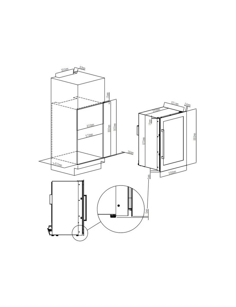 Vinoteca Cavin Scandinavian Collection 90 Fullglass Black – 42 Botellas, 2 Zonas de Temperatura