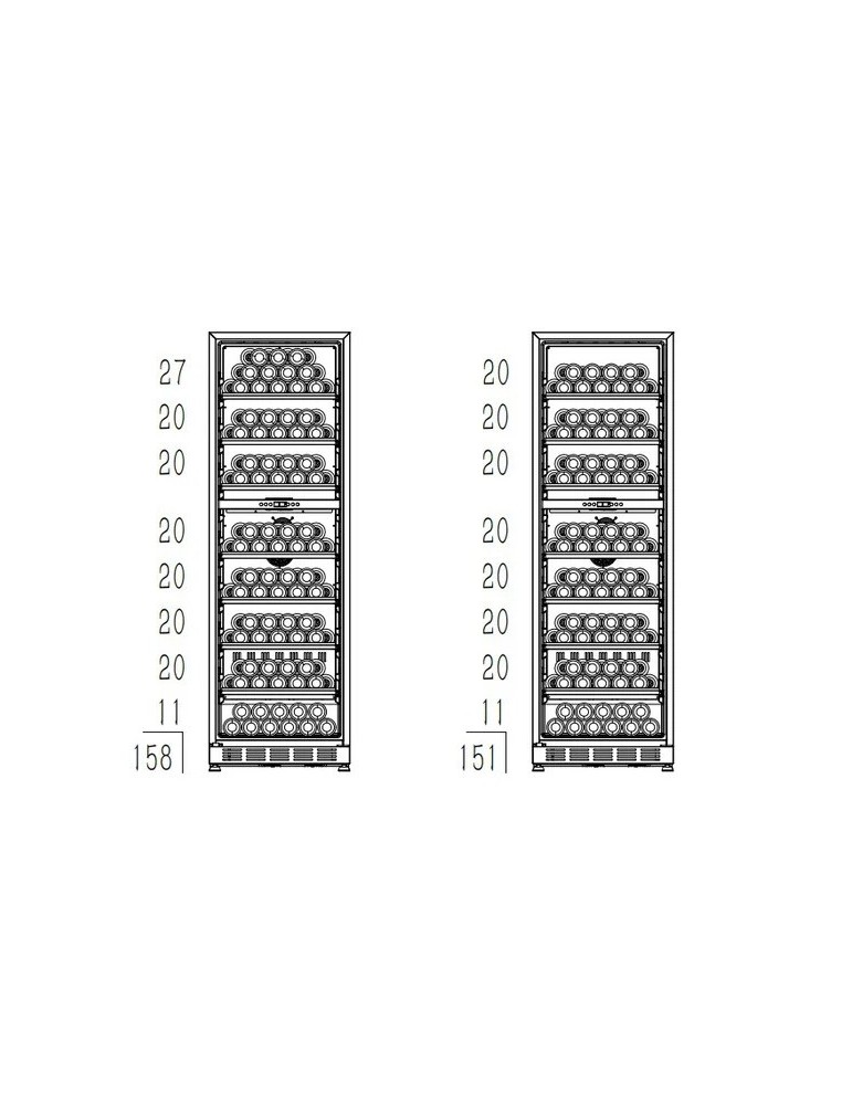 Cavin Arctic Collection 151D Fullglass Black – Vinoteca Integrable 151 Botellas Doble Zona