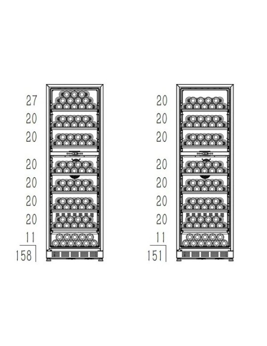 Cavin Arctic Collection 151D Fullglass Black – Vinoteca Integrable 151 Botellas Doble Zona