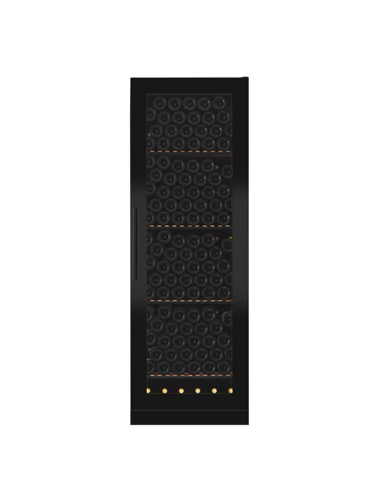 mQuvée WineStore 215 – Vinoteca Integrable 215 Botellas Puerta Full Glass Negra