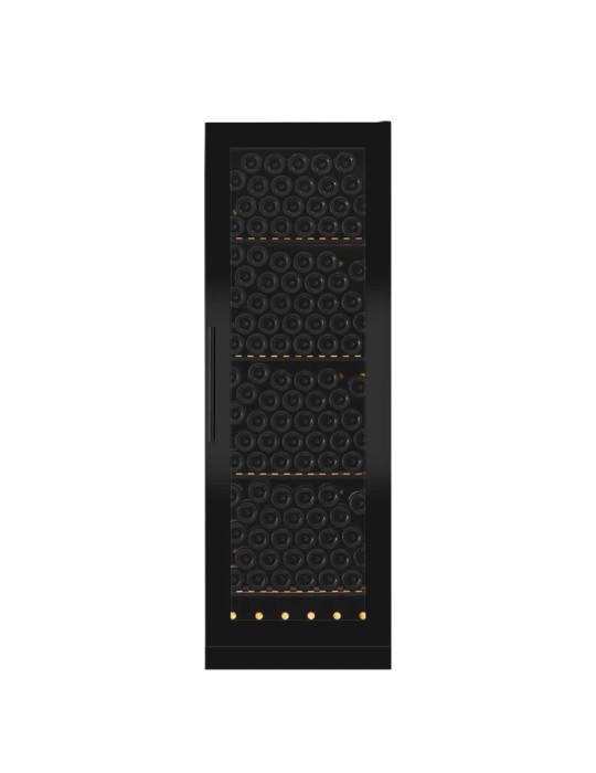 mQuvée WineStore 215 – Vinoteca Integrable 215 Botellas Puerta Full Glass Negra