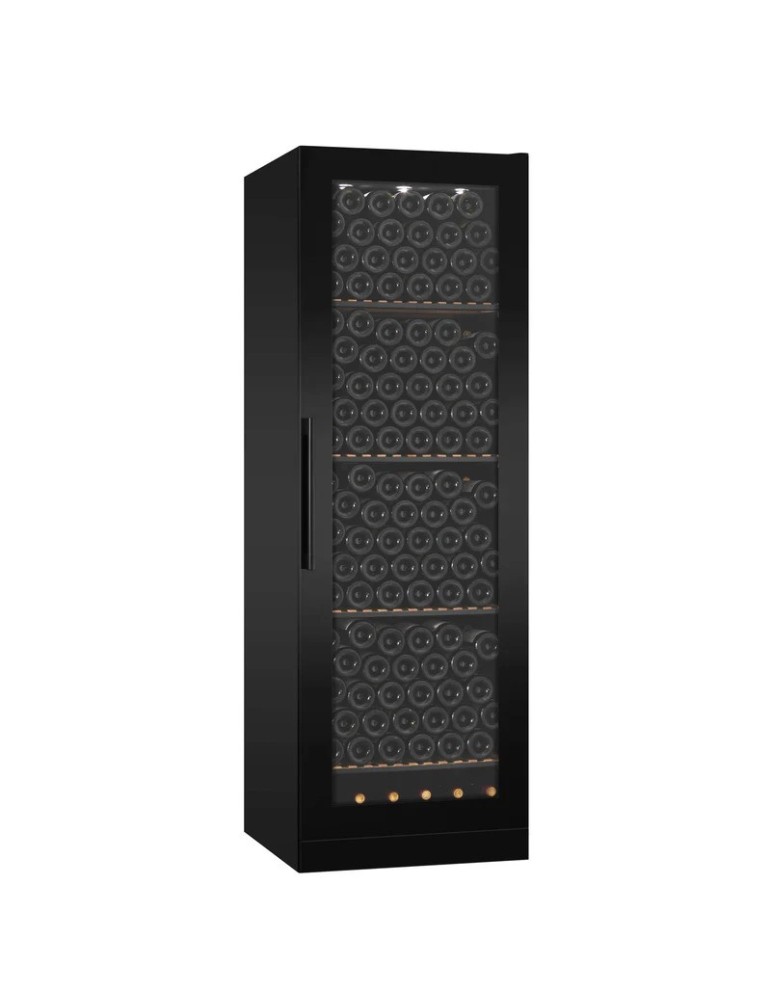 mQuvée WineStore 215 – Vinoteca Integrable 215 Botellas Puerta Full Glass Negra