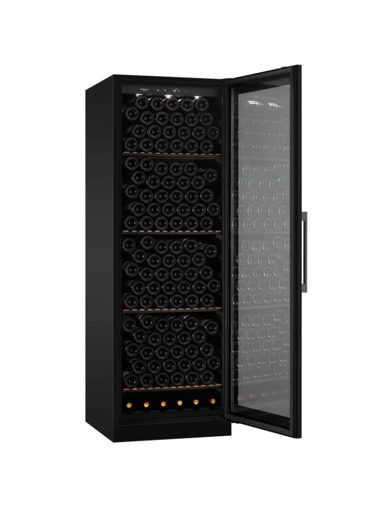 mQuvée WineStore 215 – Vinoteca Integrable 215 Botellas Puerta Full Glass Negra