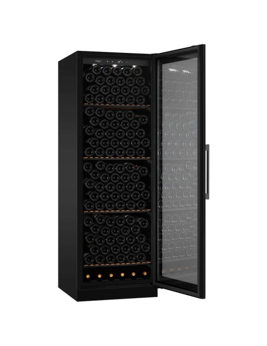 mQuvée WineStore 215 – Vinoteca Integrable 215 Botellas Puerta Full Glass Negra