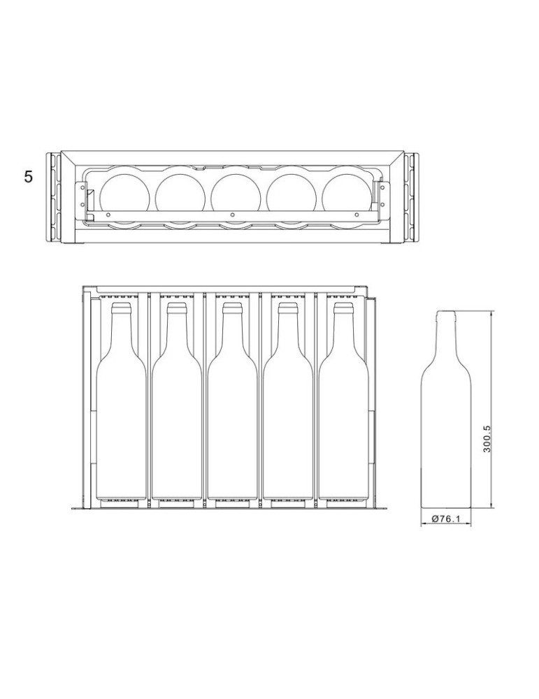 mQuvée WineKeeper Exclusive 5S – Vinoteca Integrable 5 Botellas Push-Pull