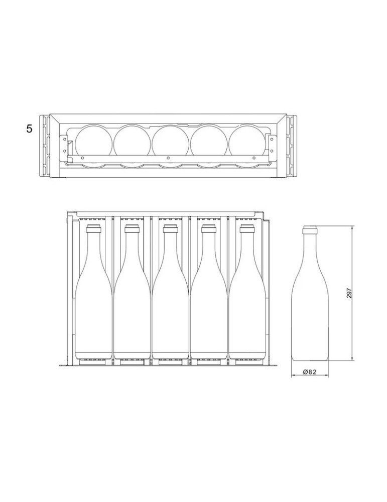 mQuvée WineKeeper Exclusive 5S – Vinoteca Integrable 5 Botellas Push-Pull