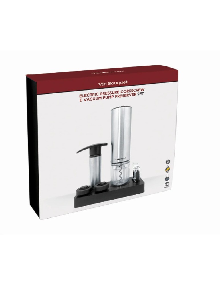 Set Sacacorchos Eléctrico y Bomba de Vacío Vin Bouquet