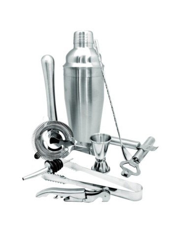 Set de Coctelería Inox con Base de Bambú 2