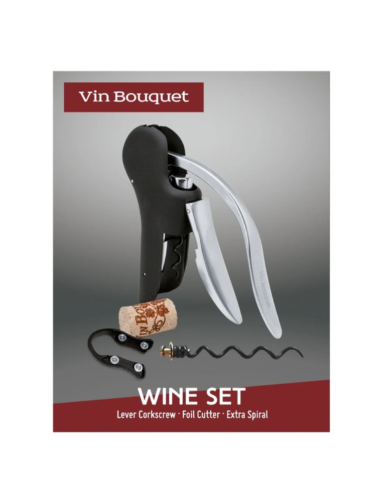 Set Sacacorchos de Palanca con Cortacápsulas – Apertura Rápida