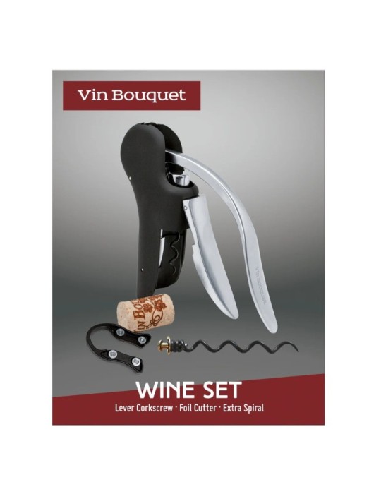 Set Sacacorchos de Palanca con Cortacápsulas – Apertura Rápida