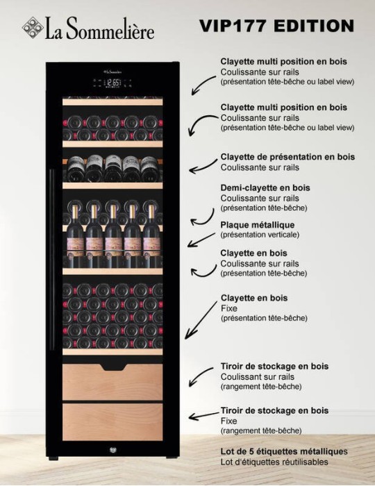 Vinoteca Envejecimiento 177 Botellas La Sommelière VIP177 WiFi