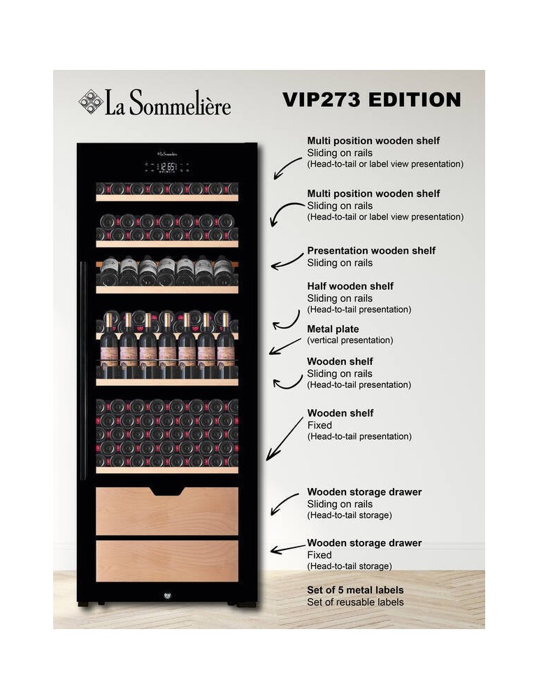 Vinoteca Envejecimiento 273 Botellas La Sommelière VIP273 WiFi