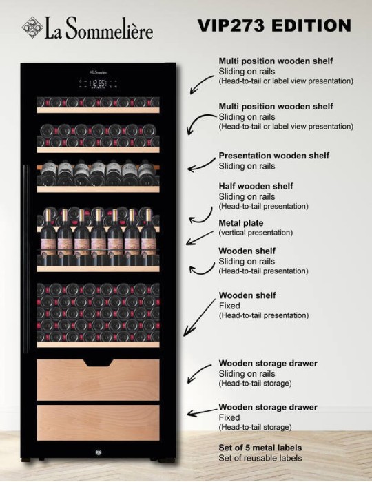 Vinoteca Envejecimiento 273 Botellas La Sommelière VIP273 WiFi