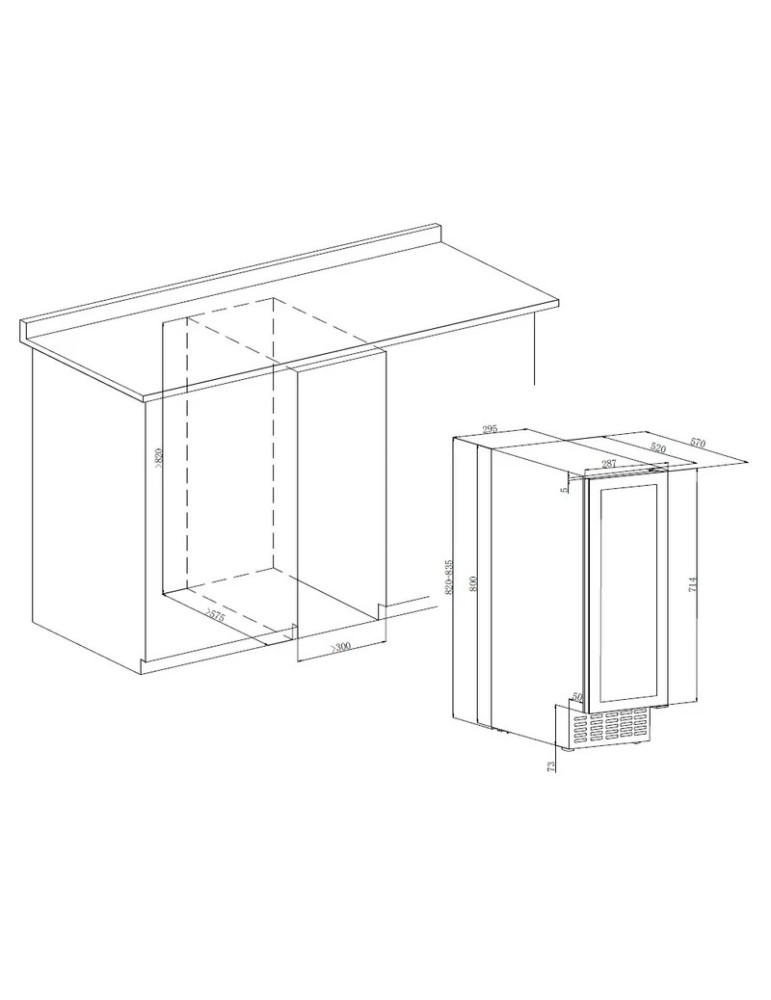 Vinoteca Encastrable La Sommeliere LSBU18DZ – 18 Botellas, Doble Zona, Bajo Encimera