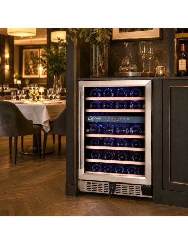 Vinoteca Encastrable 2 Zonas 46 Botellas | CV-46-2T Acero Inoxidable 2