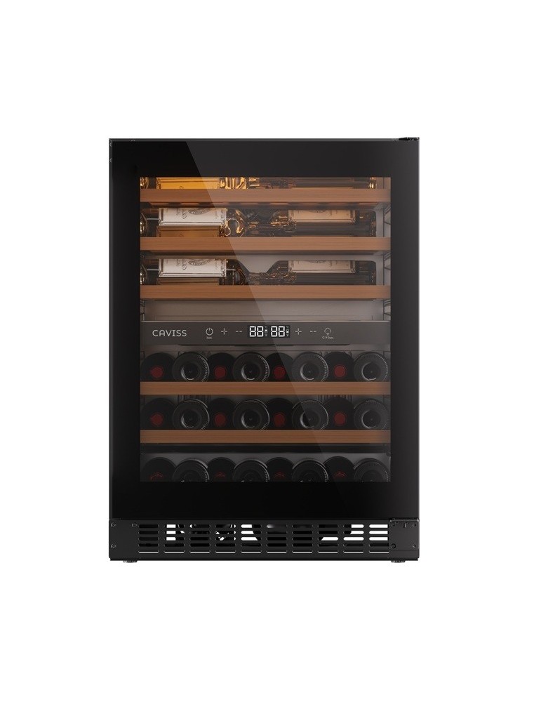 Vinoteca encastrable Caviss CT2SP46H82N60| 45 botellas, 2 zonas, bajo encimera