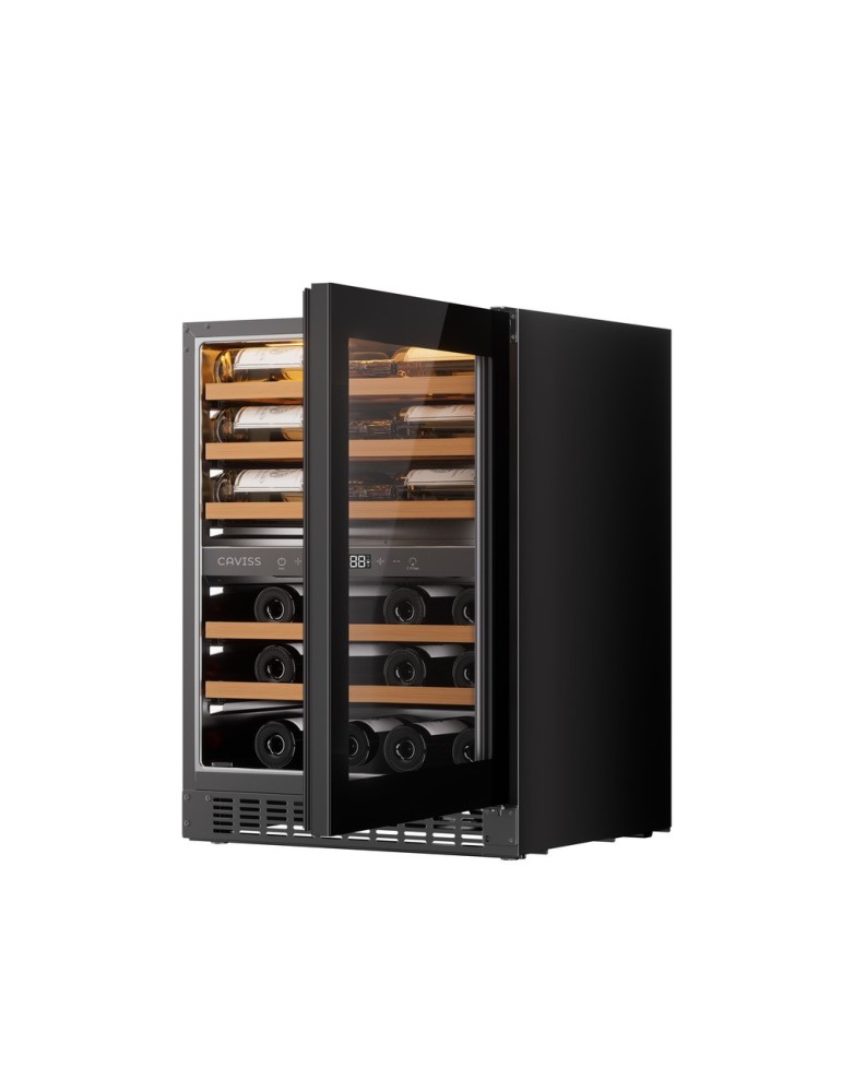 Vinoteca encastrable Caviss CT2SP46H82N60| 45 botellas, 2 zonas, bajo encimera