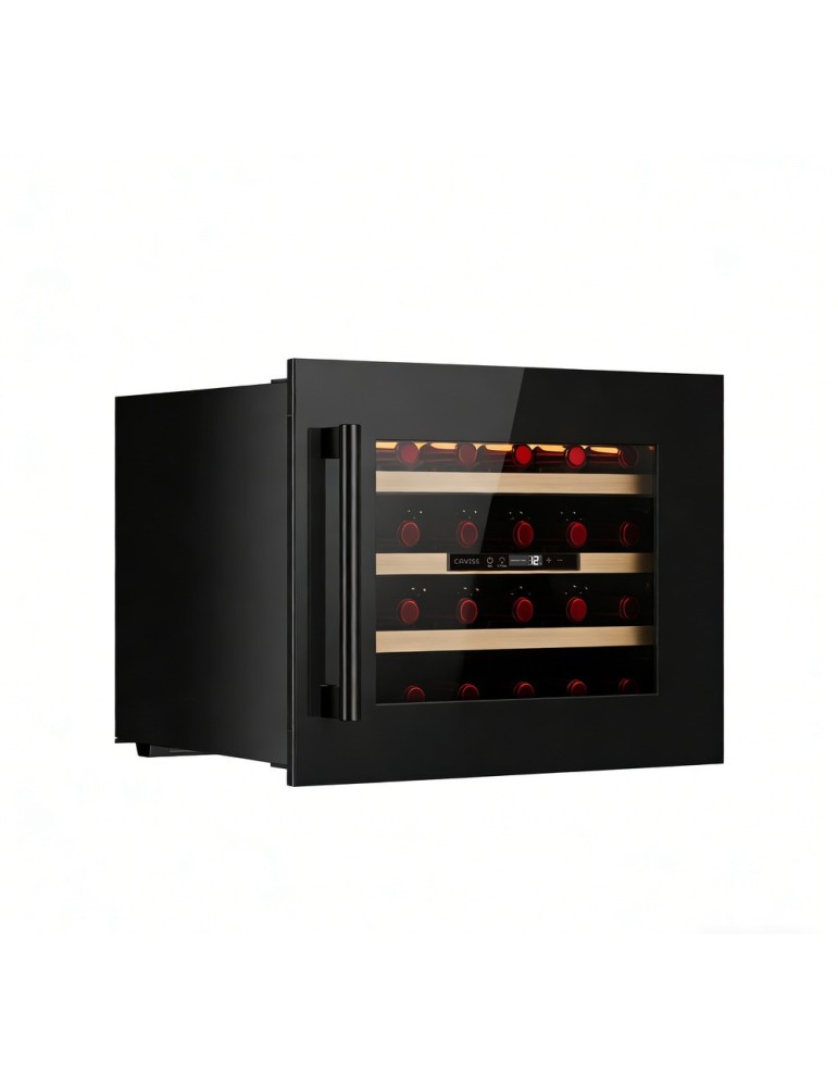 Vinoteca encastrable Caviss CT1E24H45N60| 24 botellas, columna, doble cristal