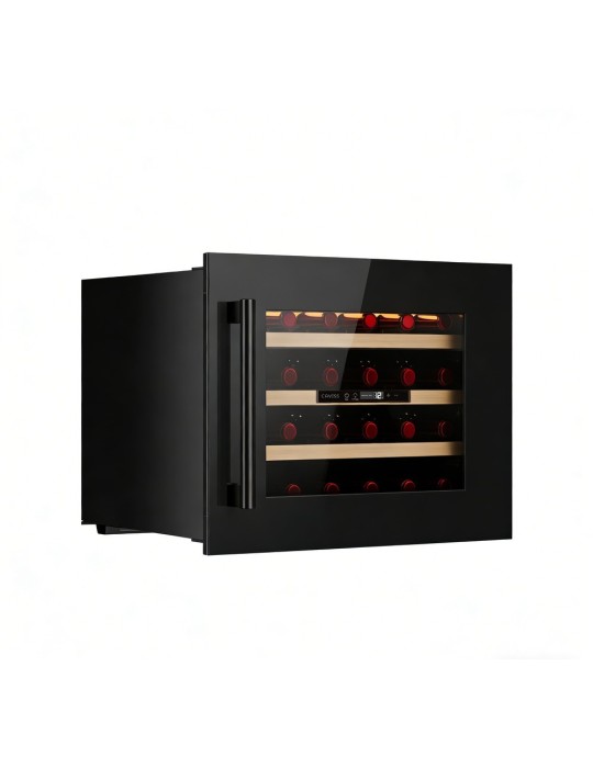 Vinoteca encastrable Caviss CT1E24H45N60| 24 botellas, columna, doble cristal